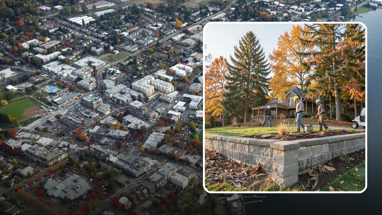 Concrete Block Retaining Wall in Kirkland, King County, WA - A durable, cost-effective retaining wall built from manufactured concrete blocks engineered to hold back sloped soil across...