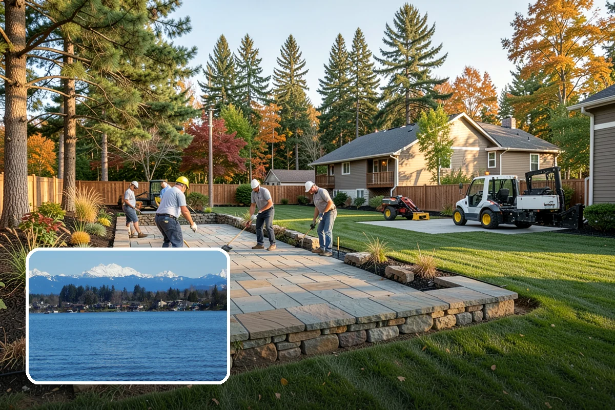 Concrete Block Retaining Wall in Lake Stevens, Snohomish County, WA - Affordable per-square-foot cost compared to natural stone