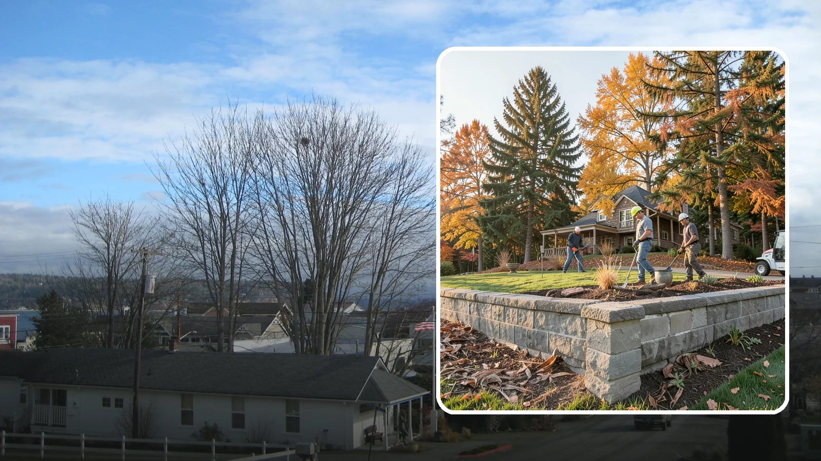 Concrete Block Retaining Wall in Langley, Island County, WA - A durable, cost-effective retaining wall built from manufactured concrete blocks engineered to hold back sloped soil across...