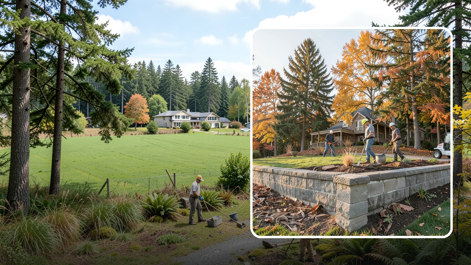 Concrete Block Retaining Wall in Lyman, Skagit County, WA - A durable, cost-effective retaining wall built from manufactured concrete blocks engineered to hold back sloped soil across...