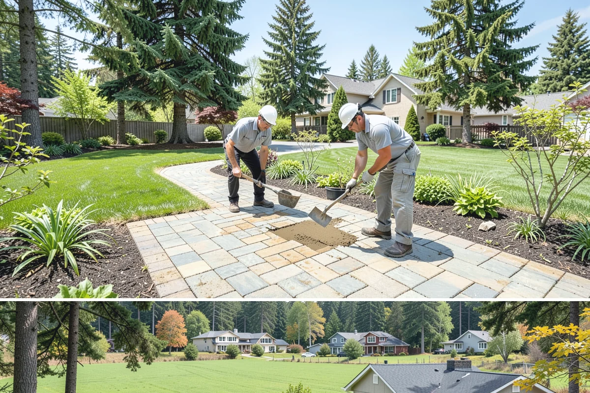 Concrete Block Retaining Wall in Lyman, Skagit County, WA - Best installed spring through early fall when drier soil compacts well, though our crews can build year-round in Western...