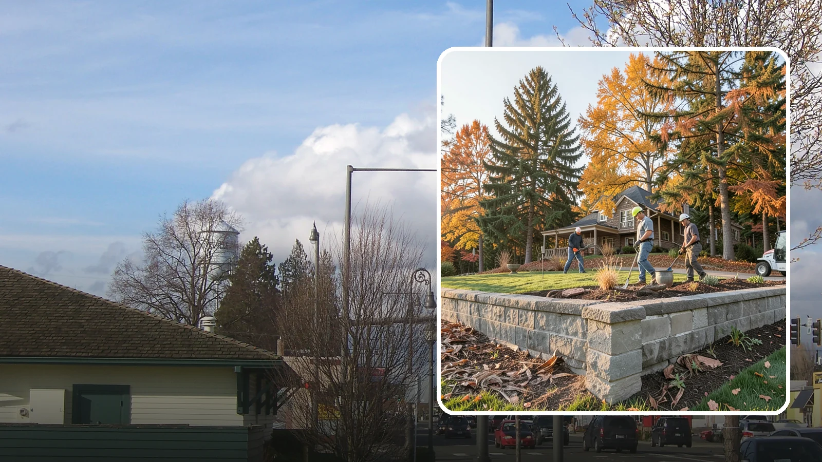 Concrete Block Retaining Wall in Marysville, Snohomish County, WA - A durable, cost-effective retaining wall built from manufactured concrete blocks engineered to hold back sloped soil across...