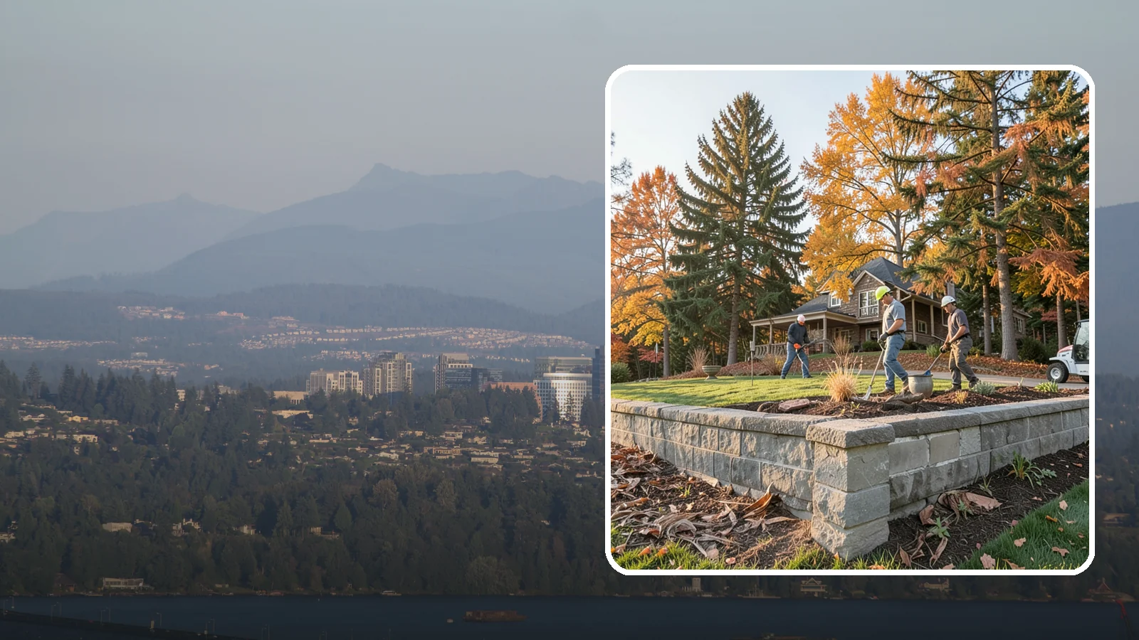 Concrete Block Retaining Wall in Medina, King County, WA - A durable, cost-effective retaining wall built from manufactured concrete blocks engineered to hold back sloped soil across...
