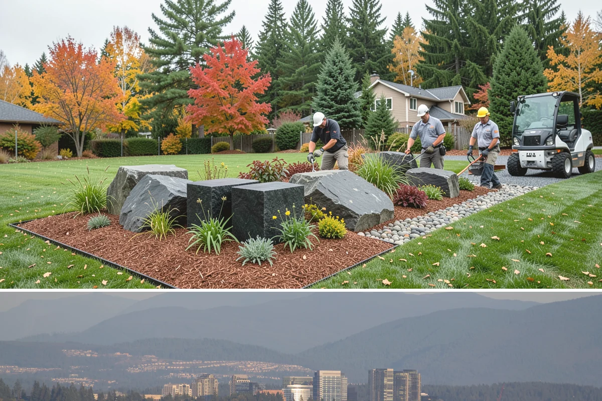Concrete Block Retaining Wall in Medina, King County, WA - Best installed spring through early fall when drier soil compacts well, though our crews can build year-round in Western...