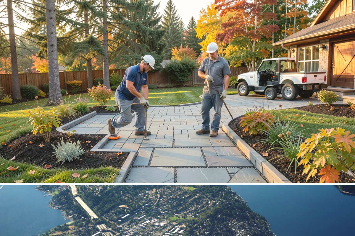 Concrete Block Retaining Wall in Mercer Island, King County, WA - Best installed spring through early fall when drier soil compacts well, though our crews can build year-round in Western...