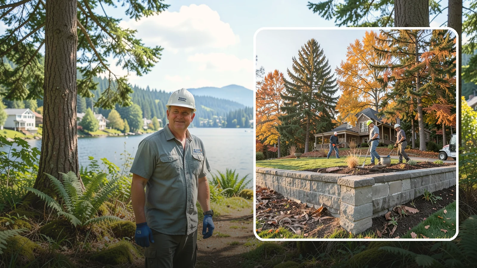Concrete Block Retaining Wall in Milton, King County, WA - A durable, cost-effective retaining wall built from manufactured concrete blocks engineered to hold back sloped soil across...