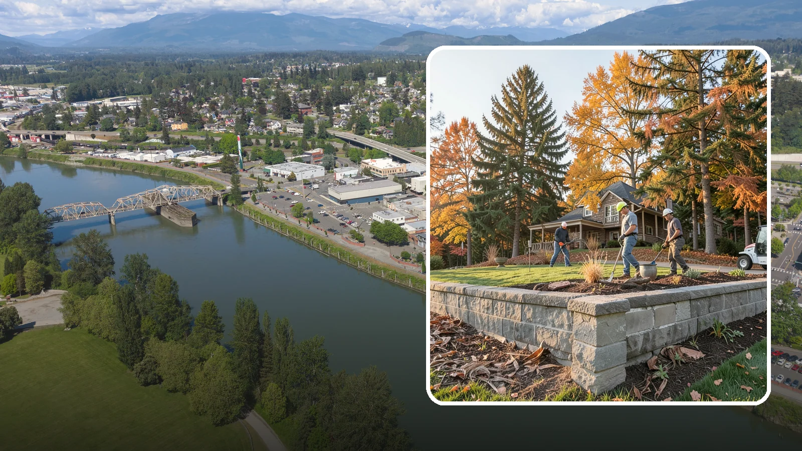 Concrete Block Retaining Wall in Mount Vernon, Skagit County, WA - A durable, cost-effective retaining wall built from manufactured concrete blocks engineered to hold back sloped soil across...