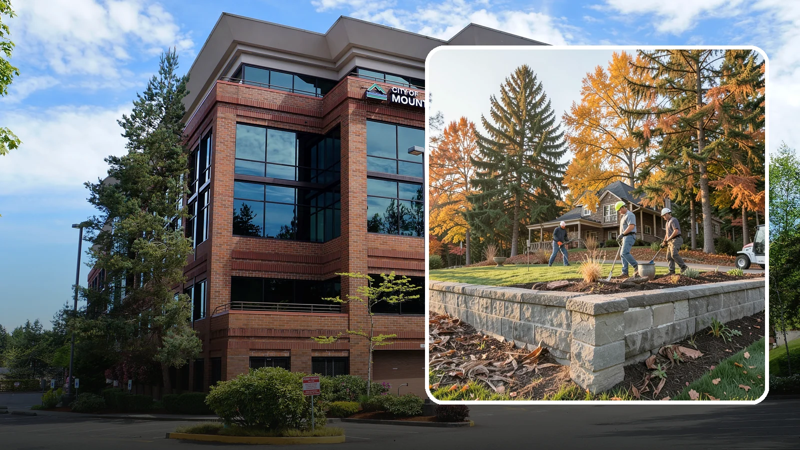 Concrete Block Retaining Wall in Mountlake Terrace, Snohomish County, WA - A durable, cost-effective retaining wall built from manufactured concrete blocks engineered to hold back sloped soil across...