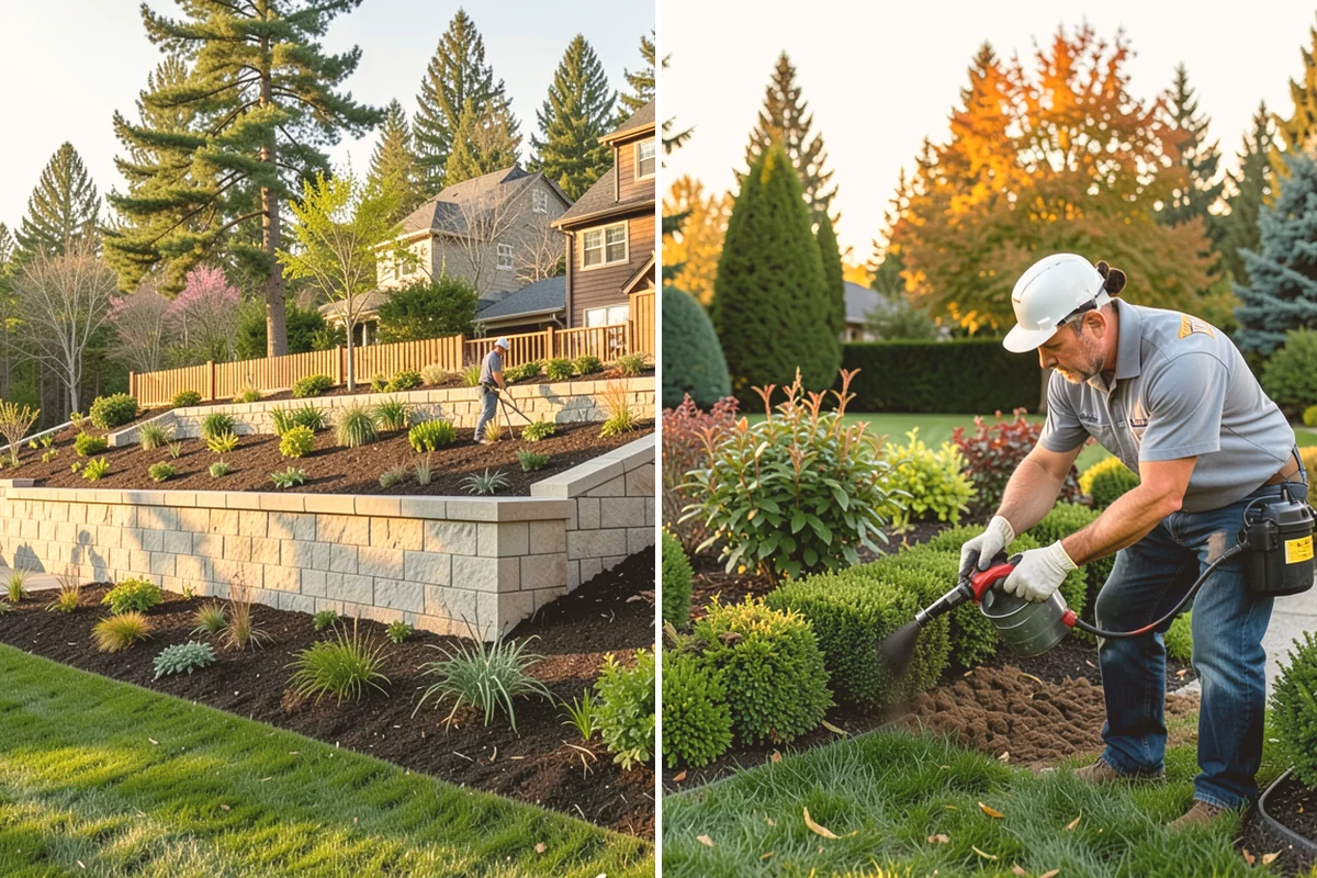 Concrete Block Retaining Wall in Newcastle, King County, WA - Excavate and grade the slope