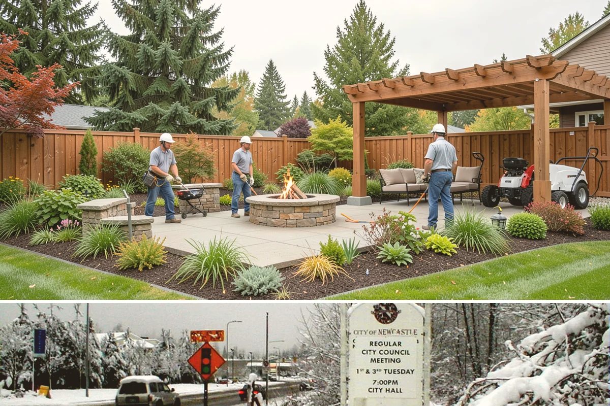Concrete Block Retaining Wall in Newcastle, King County, WA - Best installed spring through early fall when drier soil compacts well, though our crews can build year-round in Western...