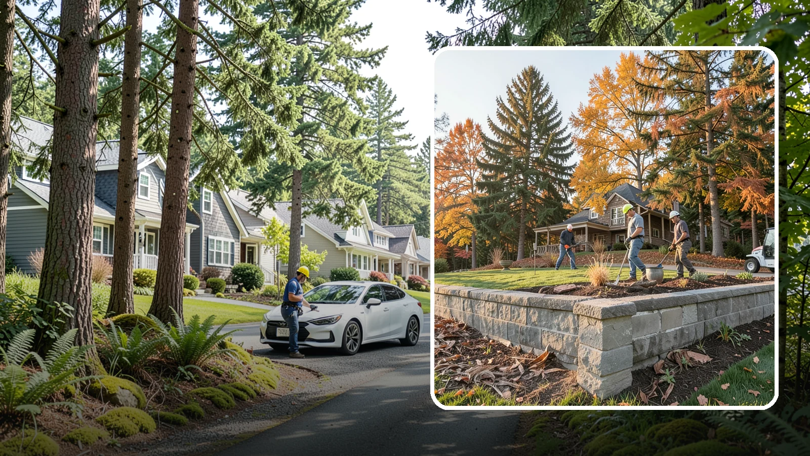 Concrete Block Retaining Wall in Normandy Park, King County, WA - A durable, cost-effective retaining wall built from manufactured concrete blocks engineered to hold back sloped soil across...