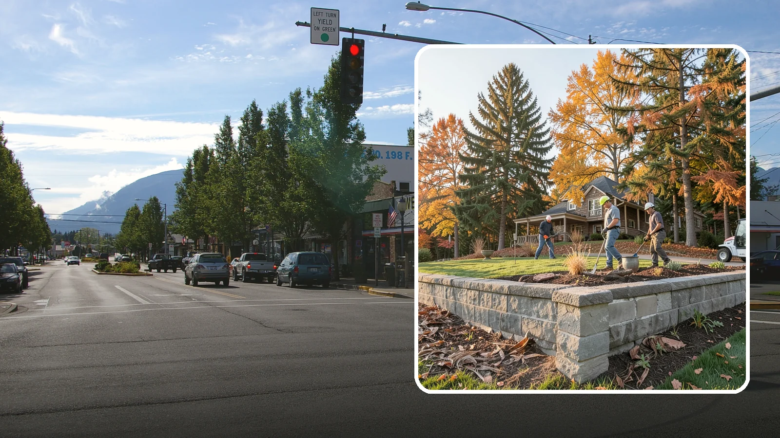 Concrete Block Retaining Wall in North Bend, King County, WA - A durable, cost-effective retaining wall built from manufactured concrete blocks engineered to hold back sloped soil across...