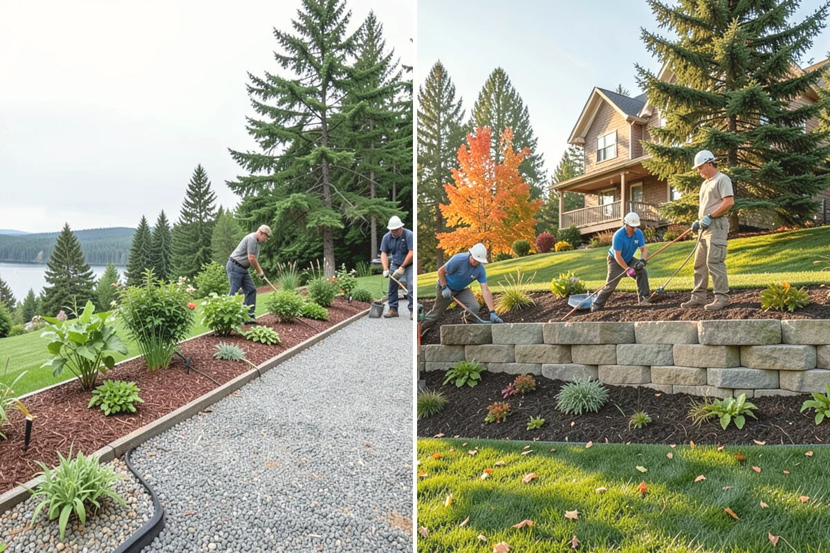 Concrete Block Retaining Wall in Oak Harbor, Island County, WA - Excavate and grade the slope