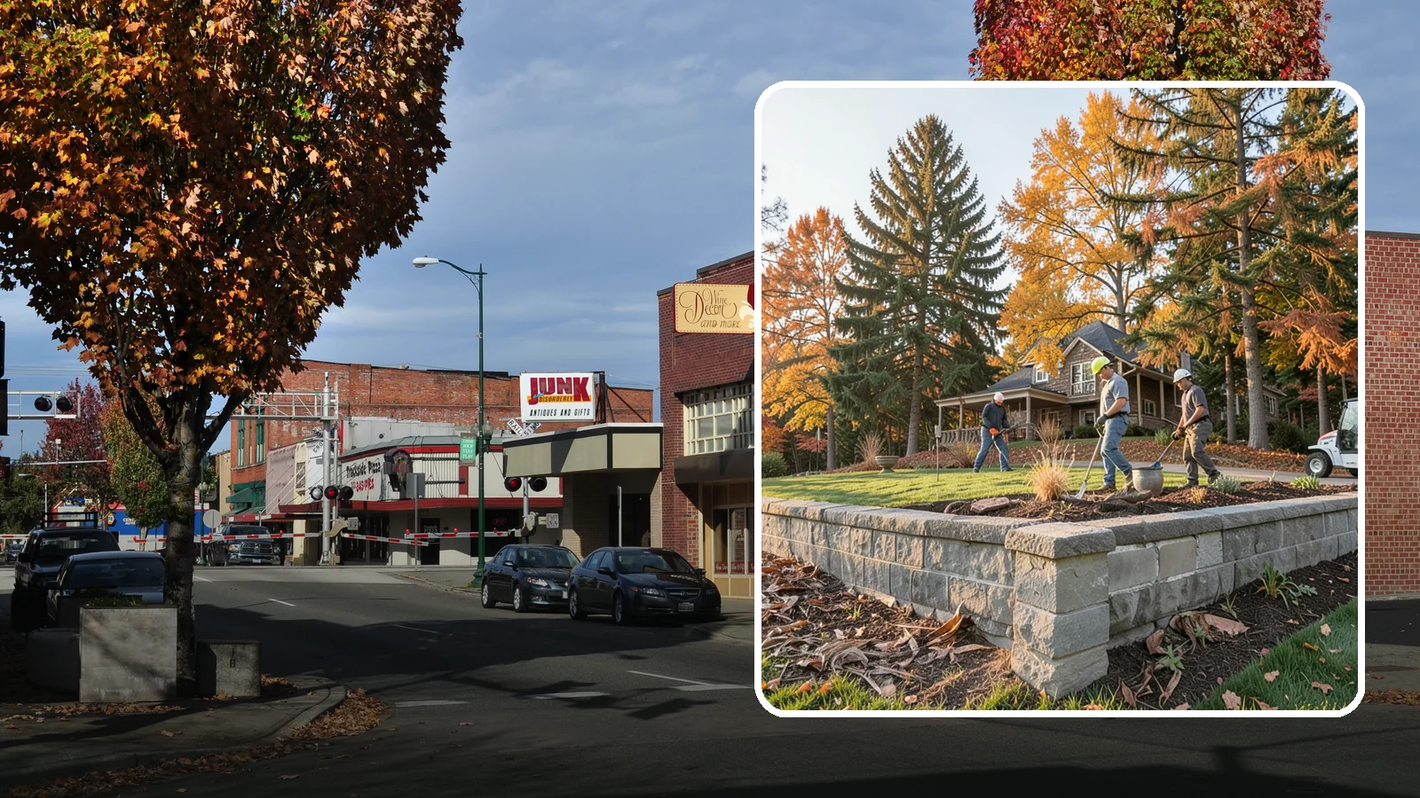 Concrete Block Retaining Wall in Puyallup, Pierce County, WA - A durable, cost-effective retaining wall built from manufactured concrete blocks engineered to hold back sloped soil across...