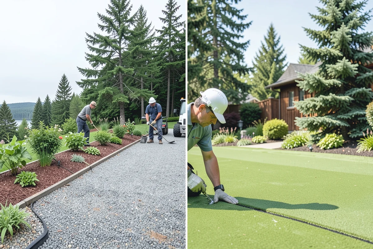 Concrete Block Retaining Wall in Redmond, King County, WA - Excavate and grade the slope
