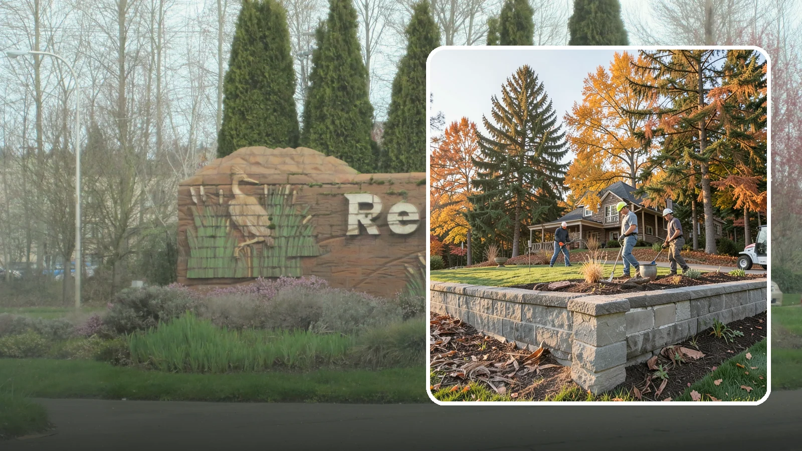 Concrete Block Retaining Wall in Renton, King County, WA - A durable, cost-effective retaining wall built from manufactured concrete blocks engineered to hold back sloped soil across...