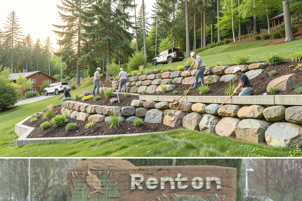 Concrete Block Retaining Wall in Renton, King County, WA - Best installed spring through early fall when drier soil compacts well, though our crews can build year-round in Western...