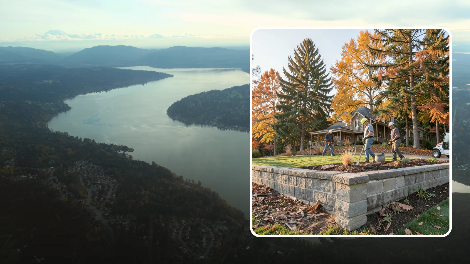 Concrete Block Retaining Wall in Sammamish, King County, WA - A durable, cost-effective retaining wall built from manufactured concrete blocks engineered to hold back sloped soil across...