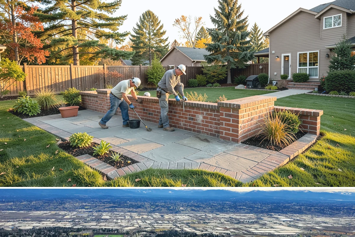 Concrete Block Retaining Wall in SeaTac, King County, WA - Best installed spring through early fall when drier soil compacts well, though our crews can build year-round in Western...