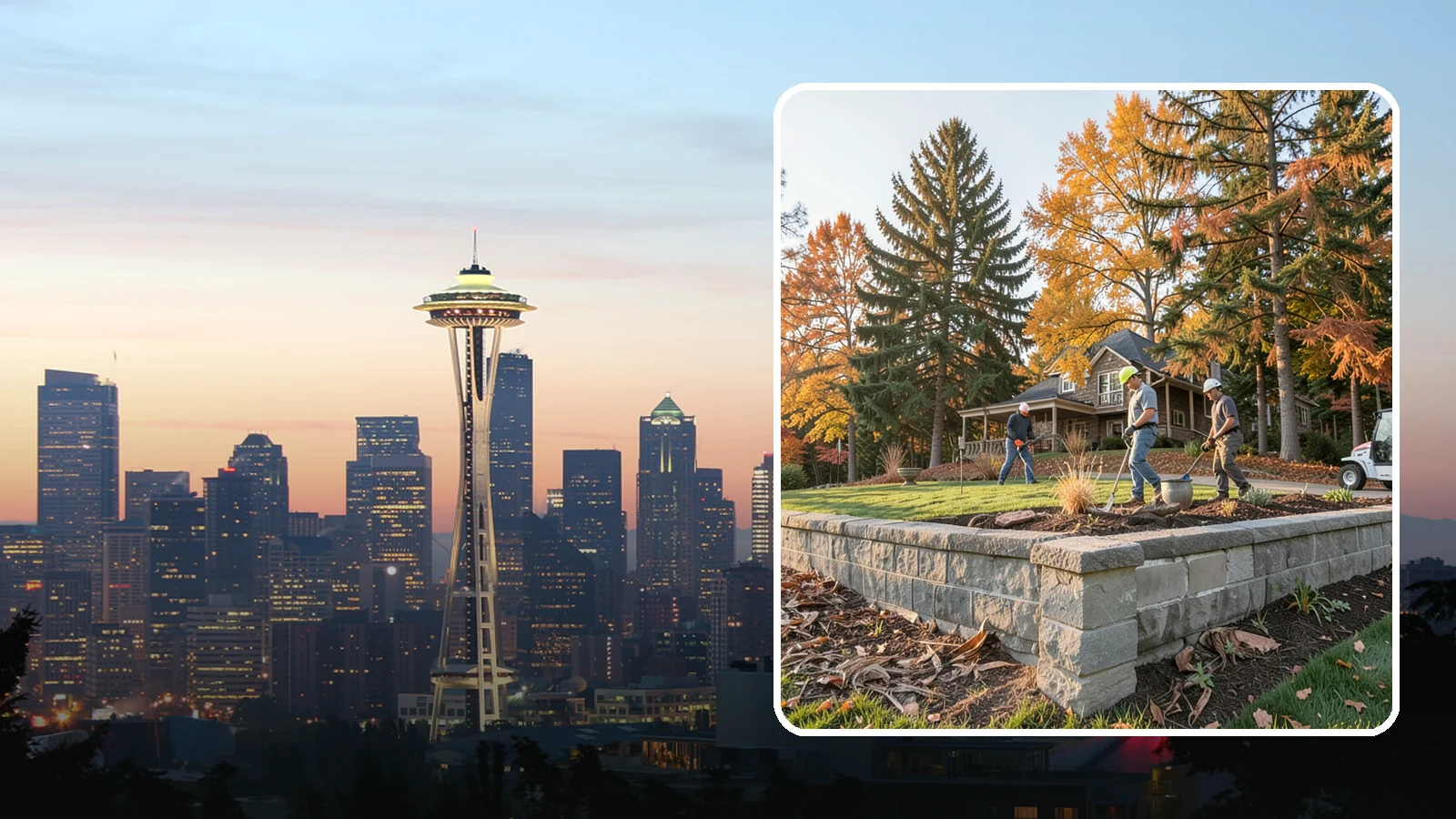 Concrete Block Retaining Wall in Seattle, King County, WA - A durable, cost-effective retaining wall built from manufactured concrete blocks engineered to hold back sloped soil across...
