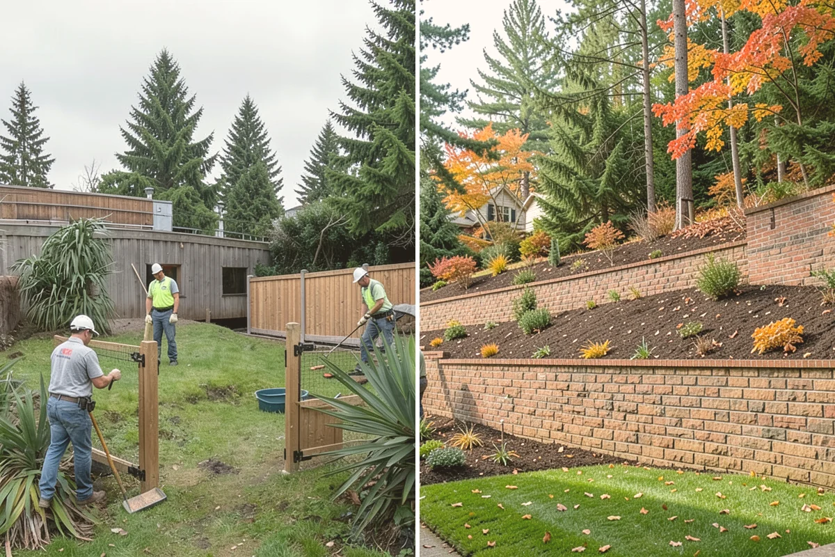 Concrete Block Retaining Wall in Stanwood, Snohomish County, WA - Excavate and grade the slope