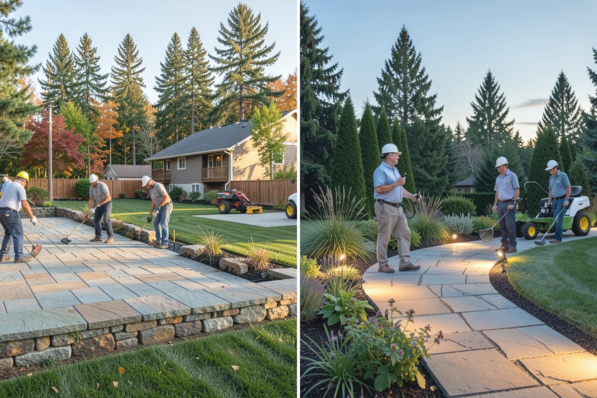 Concrete Block Retaining Wall in Woodinville, King County, WA - Excavate and grade the slope