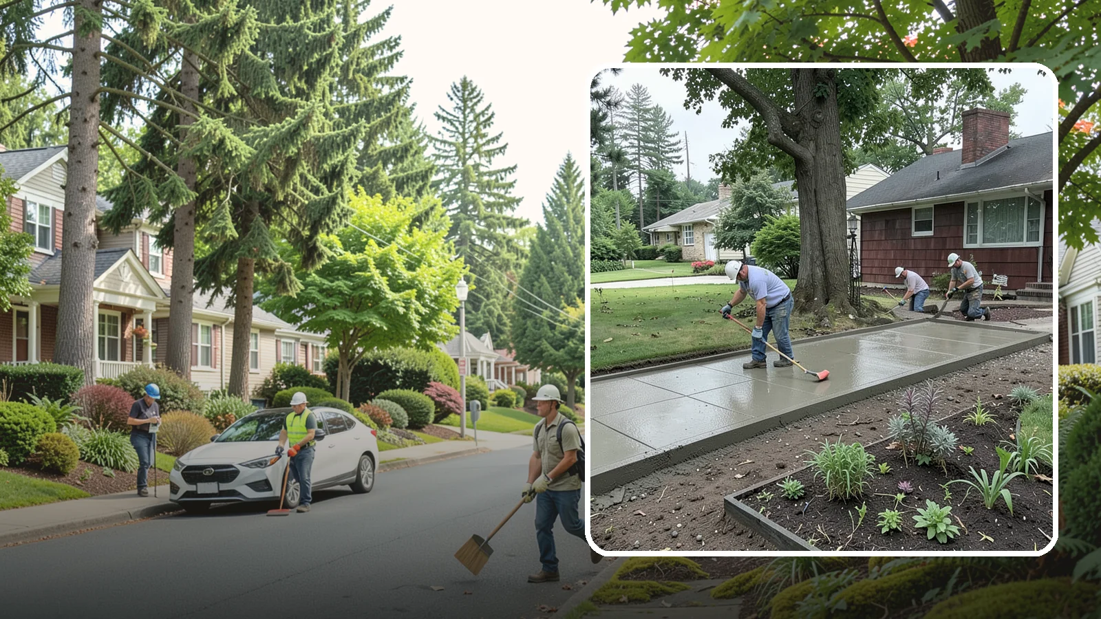 Concrete Driveway Installation in Beaux Arts Village, King County, WA - We install thick, reinforced concrete driveways engineered to carry vehicle loads over the region's soft, saturated soils.
