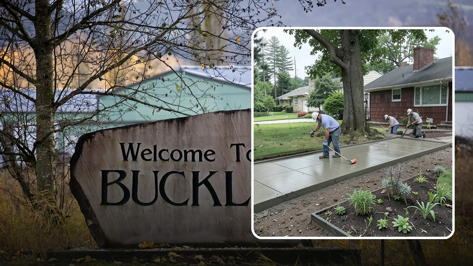 Concrete Driveway Installation in Buckley, Pierce County, WA - We install thick, reinforced concrete driveways engineered to carry vehicle loads over the region's soft, saturated soils.
