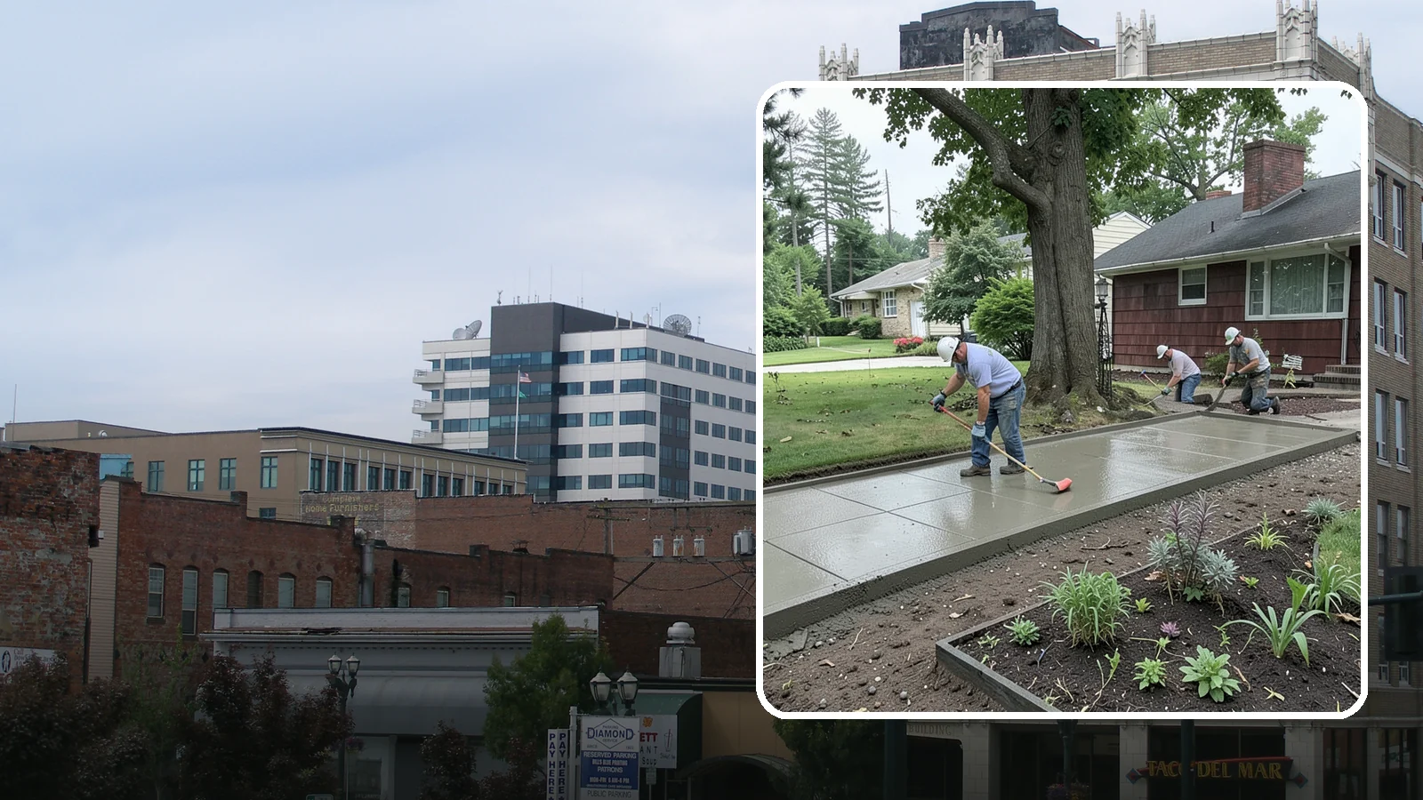 Concrete Driveway Installation in Everett, Snohomish County, WA - We install thick, reinforced concrete driveways engineered to carry vehicle loads over the region's soft, saturated soils.