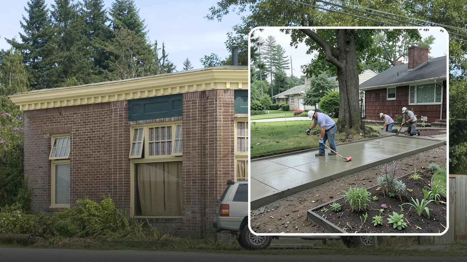 Concrete Driveway Installation in Hamilton, Skagit County, WA - We install thick, reinforced concrete driveways engineered to carry vehicle loads over the region's soft, saturated soils.
