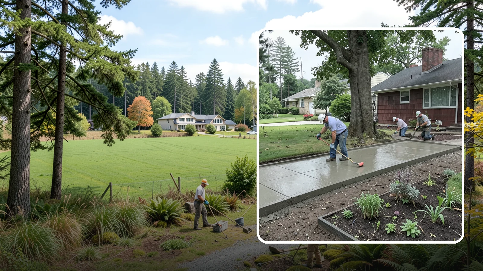 Concrete Driveway Installation in Lyman, Skagit County, WA - We install thick, reinforced concrete driveways engineered to carry vehicle loads over the region's soft, saturated soils.