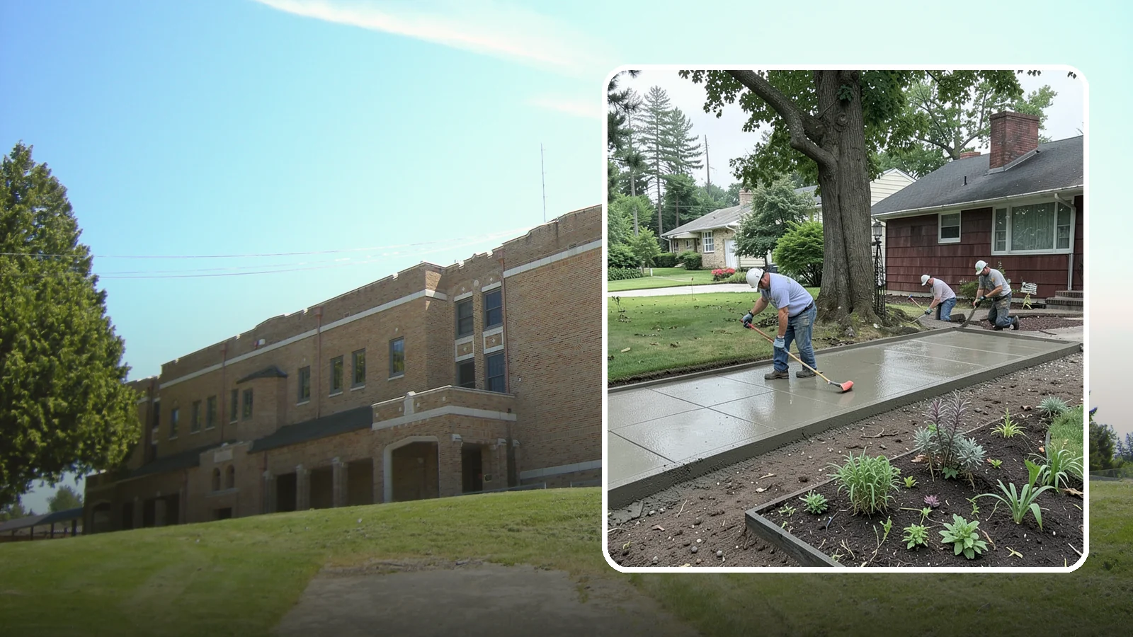 Concrete Driveway Installation in Maple Valley, King County, WA - We install thick, reinforced concrete driveways engineered to carry vehicle loads over the region's soft, saturated soils.