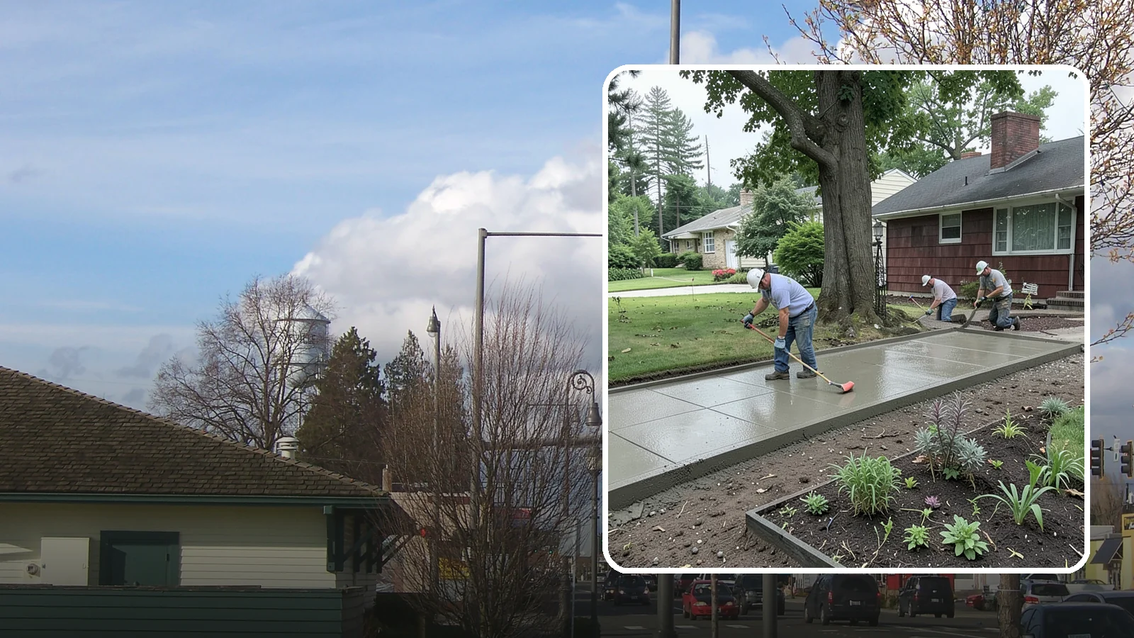 Concrete Driveway Installation in Marysville, Snohomish County, WA - We install thick, reinforced concrete driveways engineered to carry vehicle loads over the region's soft, saturated soils.