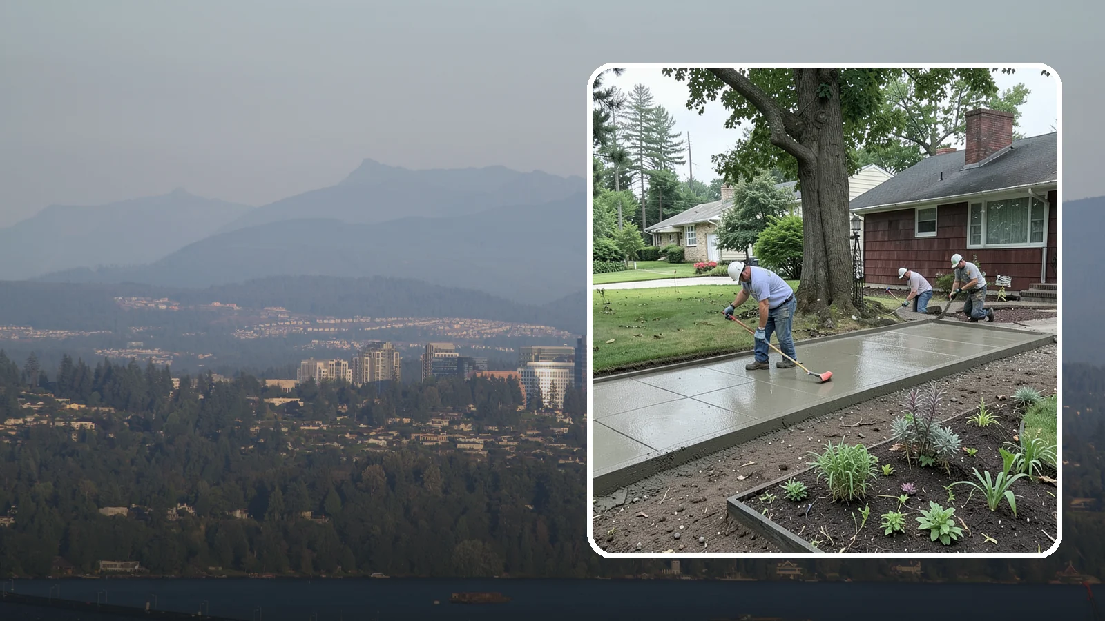 Concrete Driveway Installation in Medina, King County, WA - We install thick, reinforced concrete driveways engineered to carry vehicle loads over the region's soft, saturated soils.