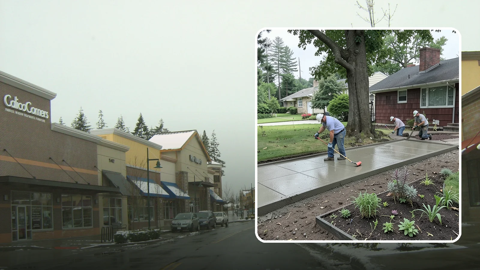 Concrete Driveway Installation in Mill Creek, Snohomish County, WA - We install thick, reinforced concrete driveways engineered to carry vehicle loads over the region's soft, saturated soils.