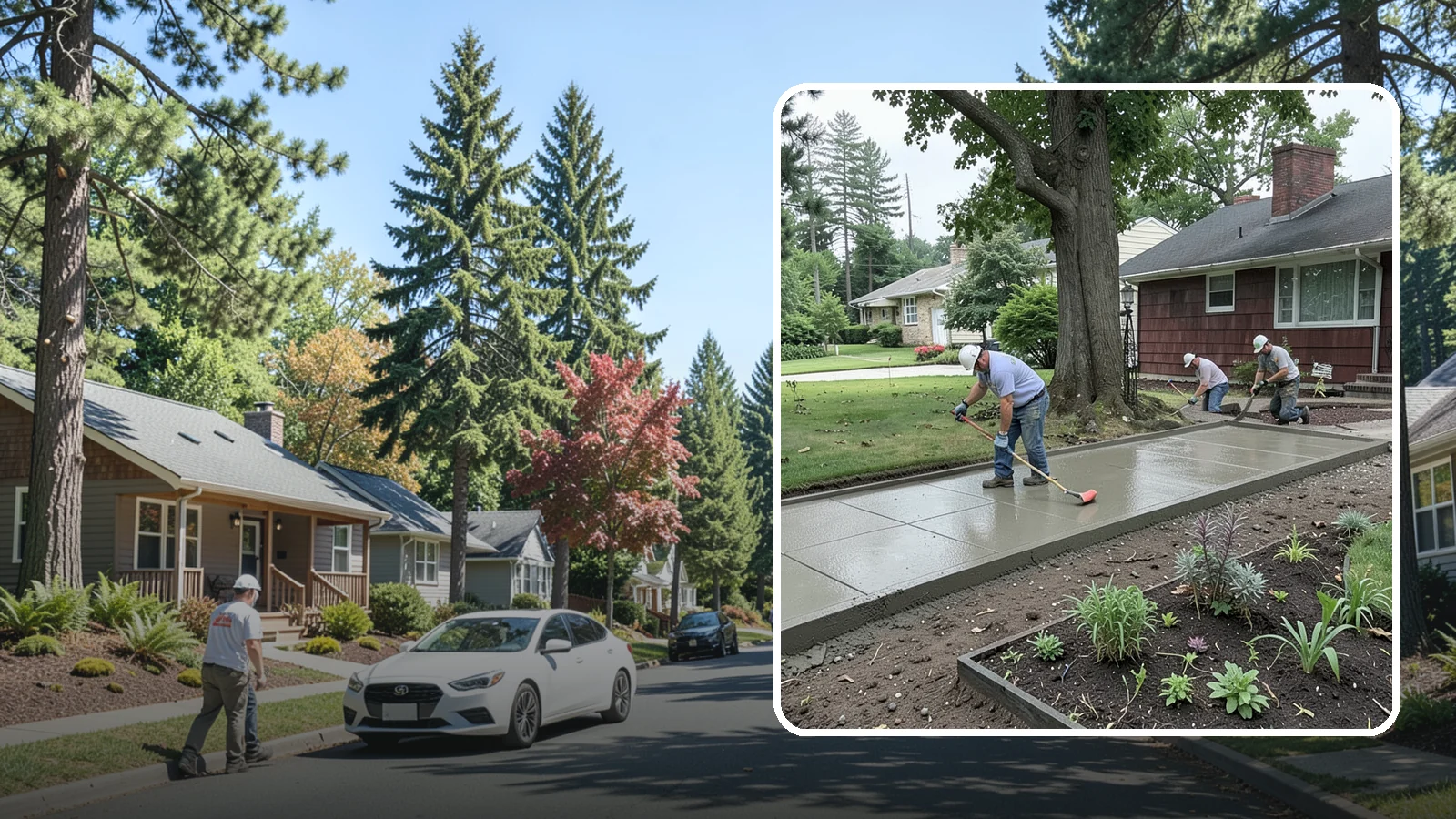 Concrete Driveway Installation in Orting, Pierce County, WA - We install thick, reinforced concrete driveways engineered to carry vehicle loads over the region's soft, saturated soils.