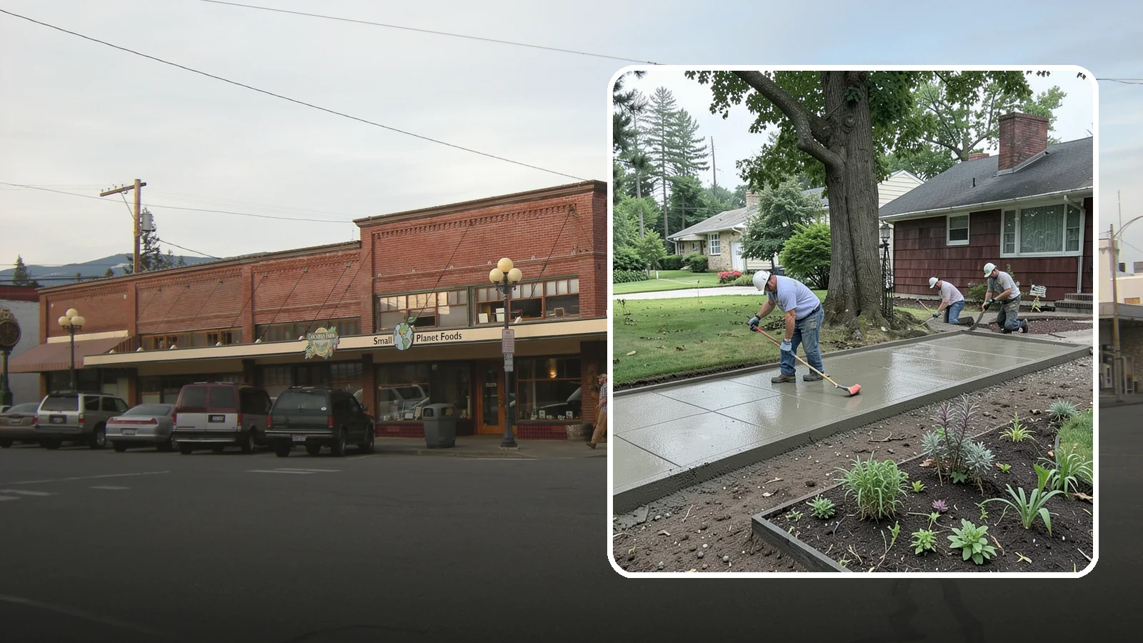 Concrete Driveway Installation in Sedro-Woolley, Skagit County, WA - We install thick, reinforced concrete driveways engineered to carry vehicle loads over the region's soft, saturated soils.