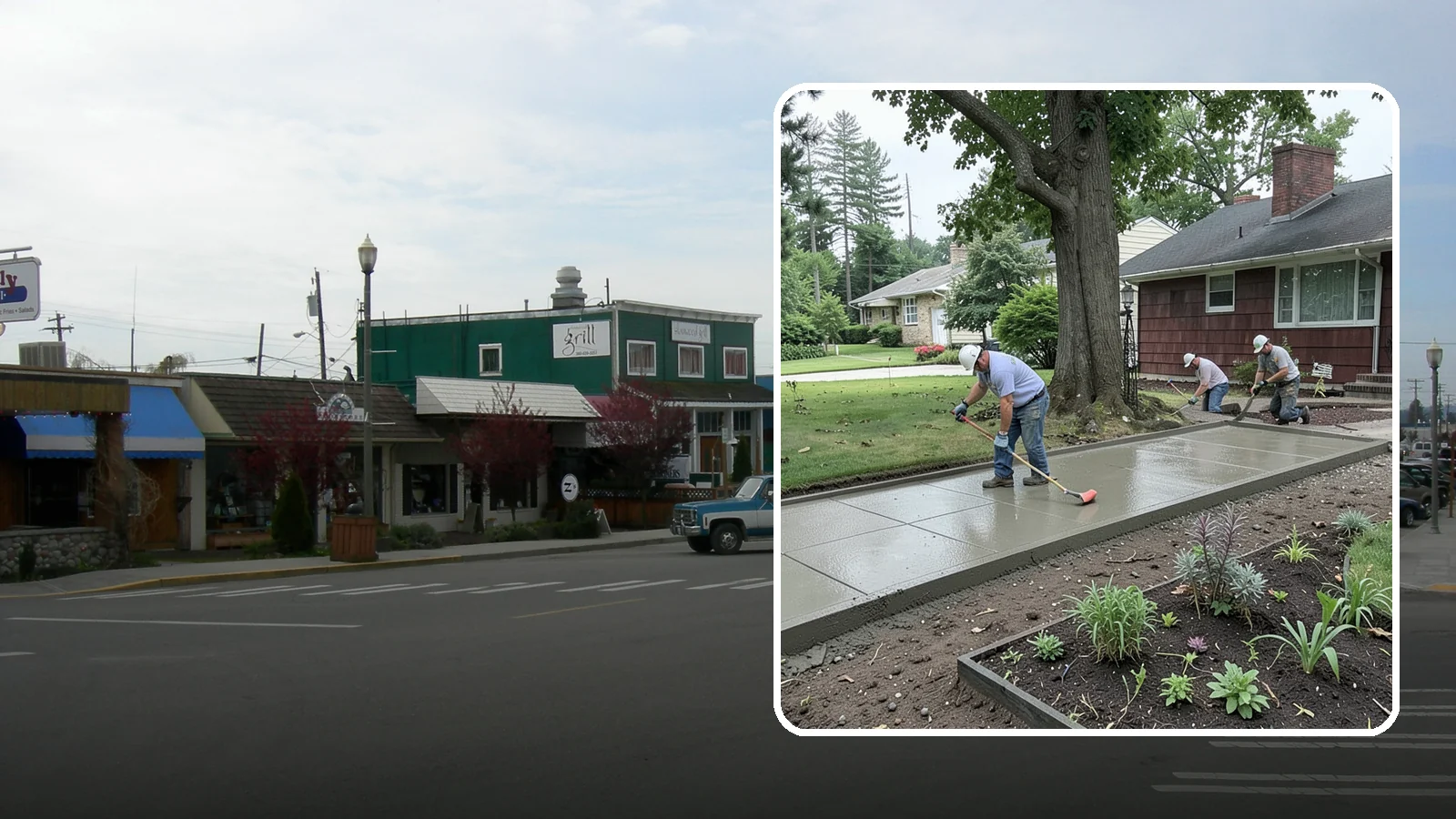 Concrete Driveway Installation in Stanwood, Snohomish County, WA - We install thick, reinforced concrete driveways engineered to carry vehicle loads over the region's soft, saturated soils.
