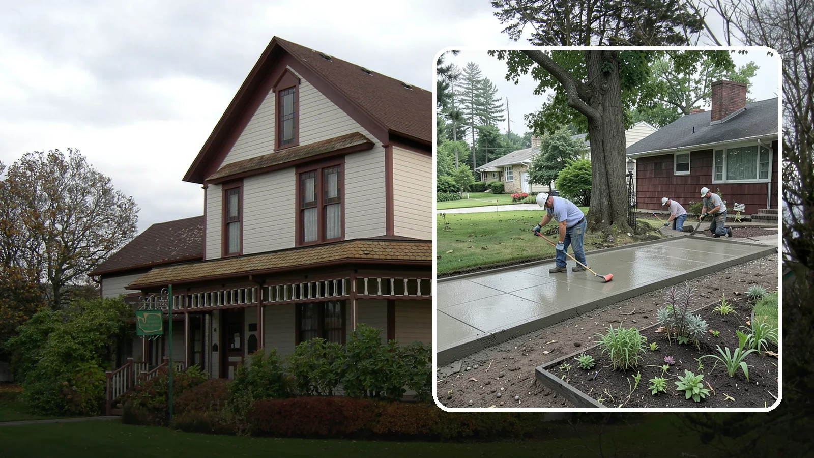 Concrete Driveway Installation in Sumner, Pierce County, WA - We install thick, reinforced concrete driveways engineered to carry vehicle loads over the region's soft, saturated soils.