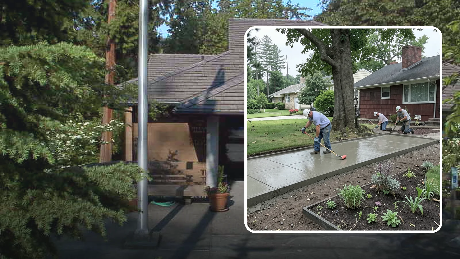 Concrete Driveway Installation in Yarrow Point, King County, WA - We install thick, reinforced concrete driveways engineered to carry vehicle loads over the region's soft, saturated soils.