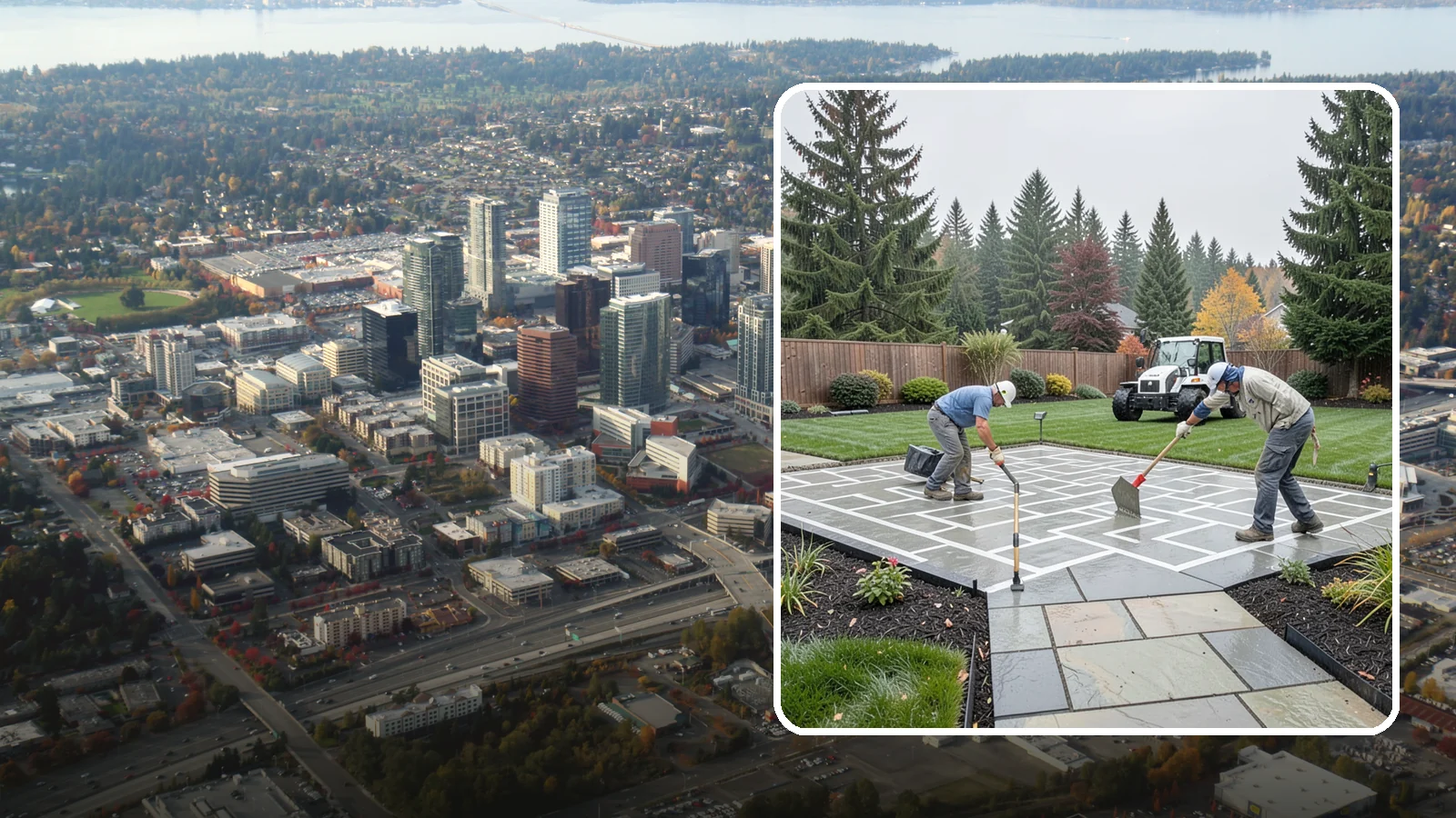 Concrete Patio Installation in Bellevue, King County, WA - We pour durable, properly graded concrete patios engineered for Puget Sound's wet climate and heavy seasonal rainfall.