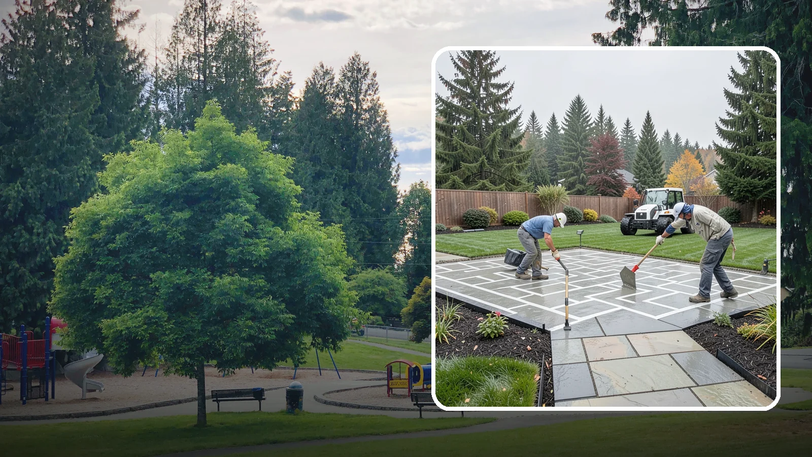 Concrete Patio Installation in Bonney Lake, Pierce County, WA - We pour durable, properly graded concrete patios engineered for Puget Sound's wet climate and heavy seasonal rainfall.