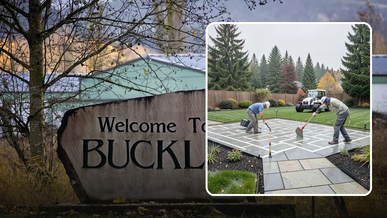 Concrete Patio Installation in Buckley, Pierce County, WA - We pour durable, properly graded concrete patios engineered for Puget Sound's wet climate and heavy seasonal rainfall.