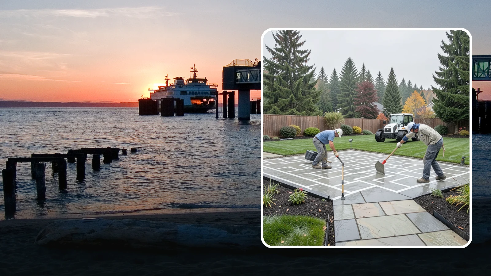 Concrete Patio Installation in Edmonds, Snohomish County, WA - We pour durable, properly graded concrete patios engineered for Puget Sound's wet climate and heavy seasonal rainfall.