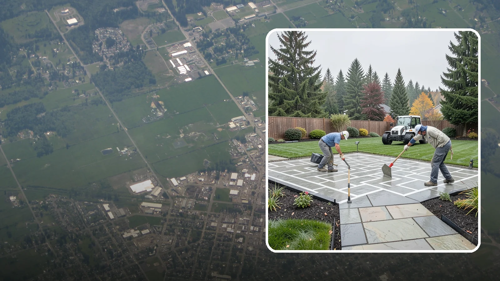Concrete Patio Installation in Enumclaw, King County, WA - We pour durable, properly graded concrete patios engineered for Puget Sound's wet climate and heavy seasonal rainfall.