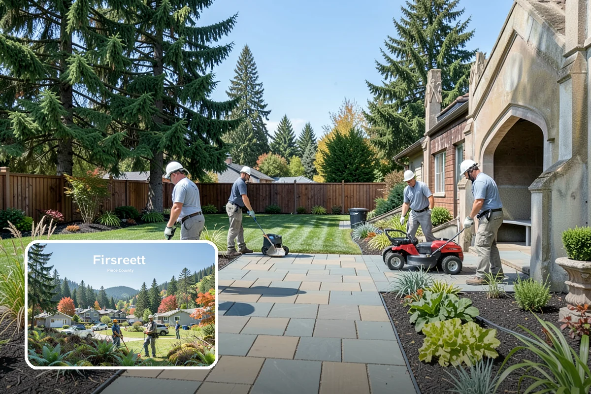 Concrete Patio Installation in Fircrest, Pierce County, WA - Compacted rock base prevents settling in saturated soils