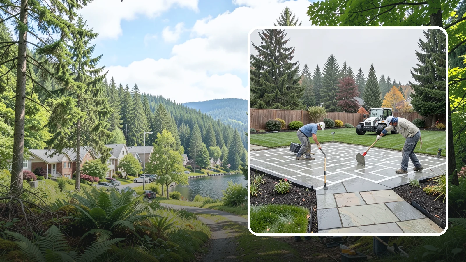 Concrete Patio Installation in Lake Forest Park, King County, WA - We pour durable, properly graded concrete patios engineered for Puget Sound's wet climate and heavy seasonal rainfall.