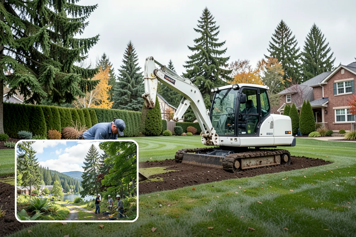 Concrete Patio Installation in Lake Forest Park, King County, WA - Compacted rock base prevents settling in saturated soils