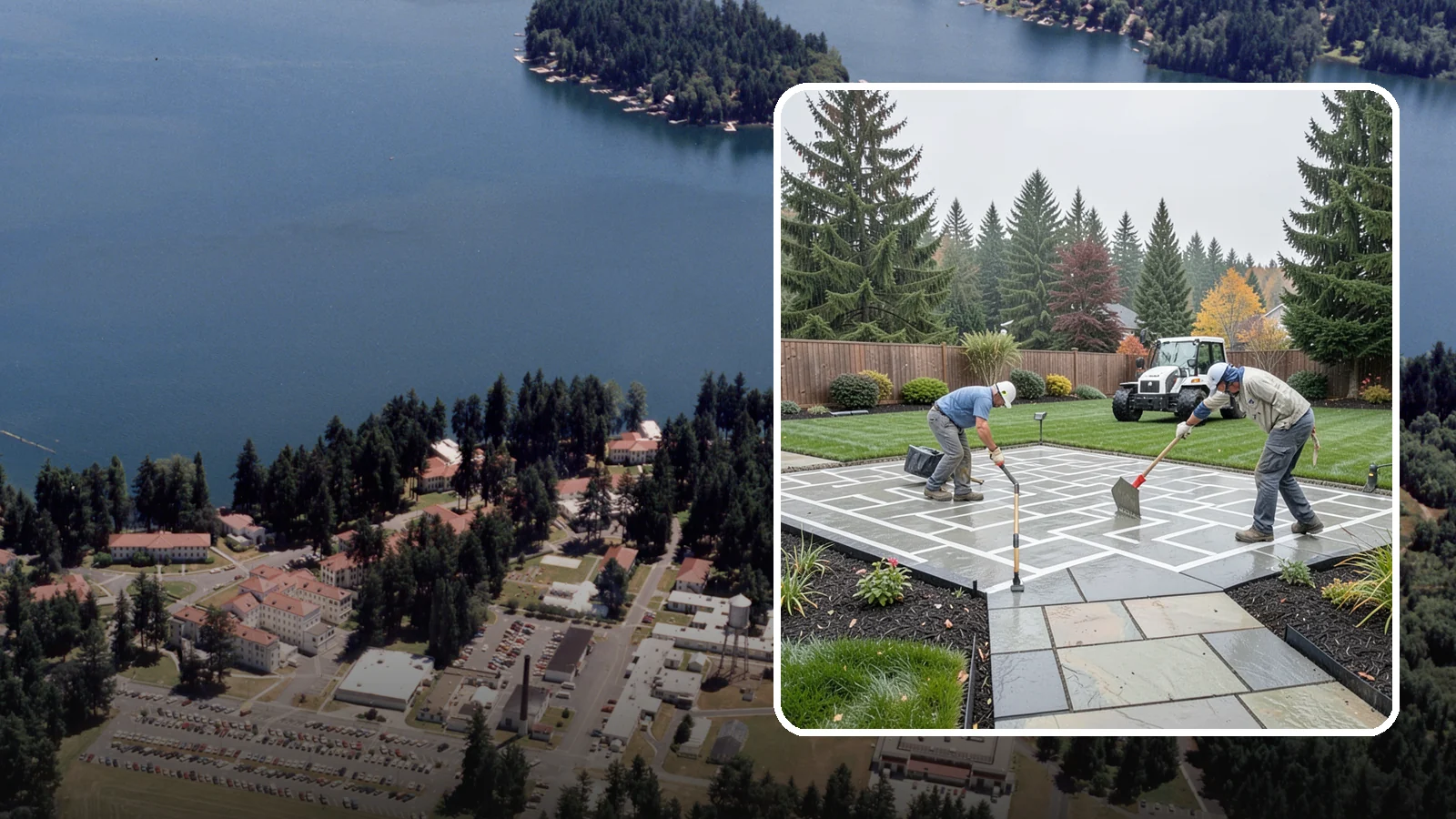 Concrete Patio Installation in Lakewood, Pierce County, WA - We pour durable, properly graded concrete patios engineered for Puget Sound's wet climate and heavy seasonal rainfall.