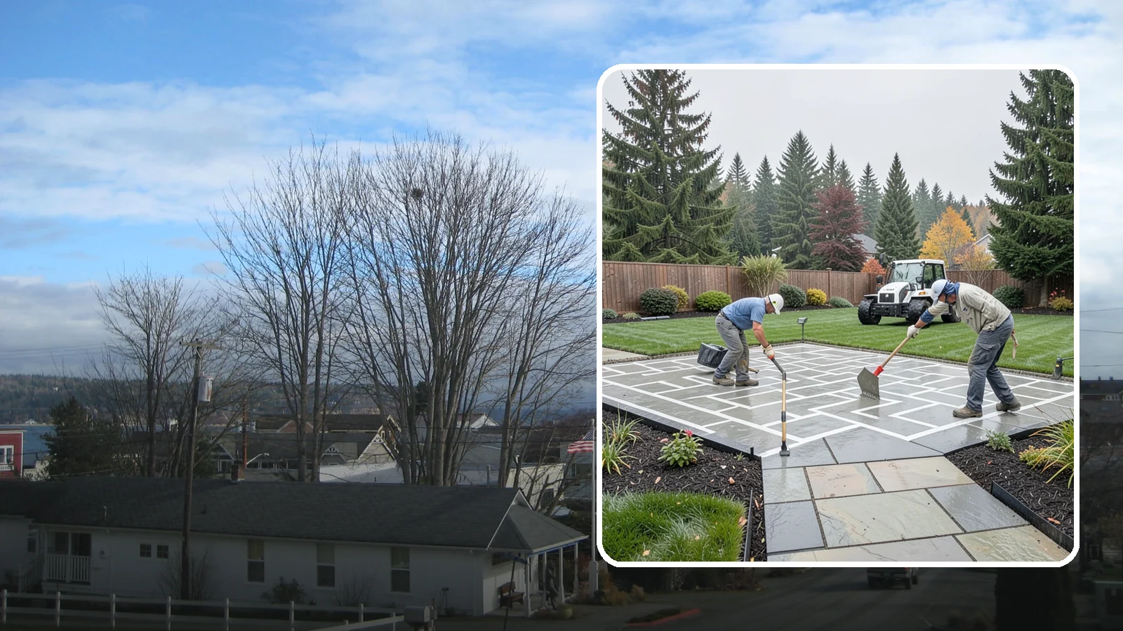 Concrete Patio Installation in Langley, Island County, WA - We pour durable, properly graded concrete patios engineered for Puget Sound's wet climate and heavy seasonal rainfall.